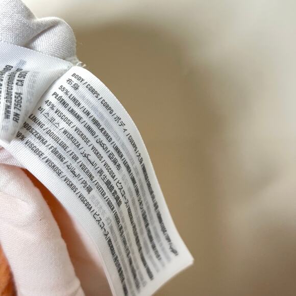 ABERCROMBIE & FITCH Linen Blend Wide Leg Pull On Pant Orange Red Floral {U46} - Picture 5 of 5